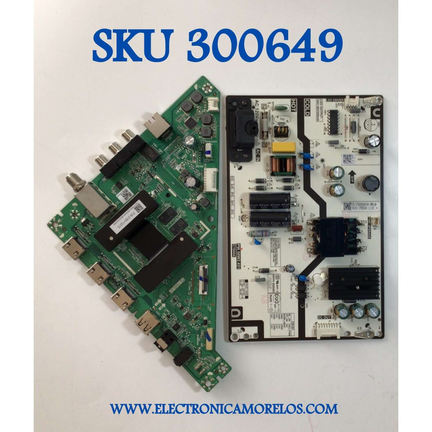 KIT DE TARJETAS PARA TV TOSHIBA / NUMERO DE PARTE CN2T1000010 / TD.T950.67 / CN2T100001000DWALMK30J44700B / FUENTE 1T920000C00 / PW.50W2.651 / CN-1T920000C00-DWAL-K31-F859-110 / C19444 / MODELO 32LF221U21